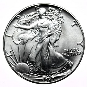 USA, Liberty Silver Eagle 1987 dolar, 1 oz, 999 AG unce