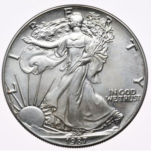 USA, Liberty Silver Eagle 1987 dolár, 1 oz, 999 AG unca