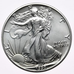 USA, Liberty Silver Eagle 1990 dolár, 1 oz, 999 AG unca