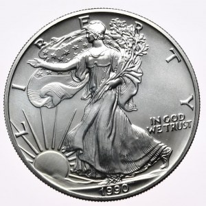 USA, dolar Liberty Silver Eagle 1990, 1 oz, uncja 999 AG