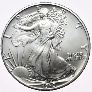 USA, Liberty Silver Eagle 1990 dolár, 1 oz, 999 AG unca