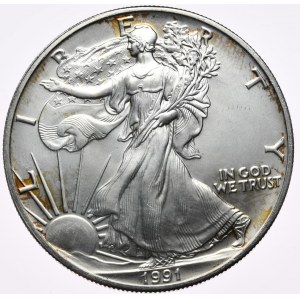 USA, Liberty Silver Eagle 1991 Dollar, 1 Unze, 999 AG Unze