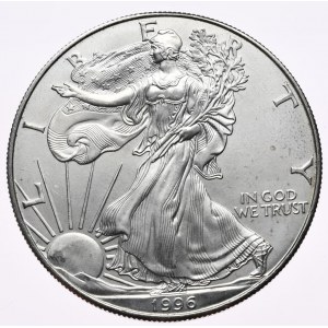 USA, dolar Liberty Silver Eagle 1996, 1 oz, uncja 999 AG, najrzadszy rocznik