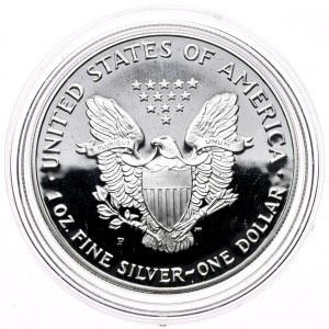 USA, Liberty Silver Eagle Dollar 1993, 1 oz, 999 AG unce, PROOF, zrcadlová známka