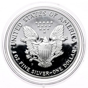 USA, Liberty Silver Eagle Dollar 1993, 1 oz, 999 AG unca, PROOF, zrkadlová známka