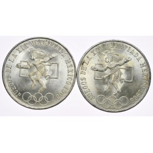 Mexiko, 25 Pesos 1968, Olympiade - Satz mit 2 Stück.