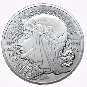 Głowa kobiety, 1 oz , uncja Ag 999, BU