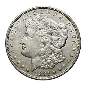 USA, Dolár 1921 Morgan, Denver, vzácnejšia mincovňa