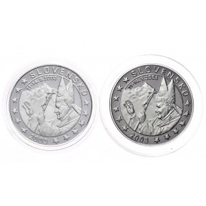 Słowacja, próbne 10 i 5 euro 2003, Wizyta Jana Pawła II