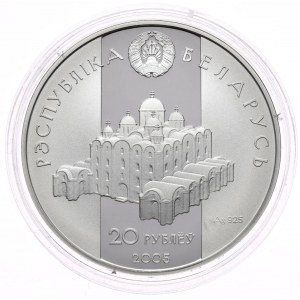 Bielorusko, 20 rubľov 2005, V. Polotsky, 33,62 g, Ag 925