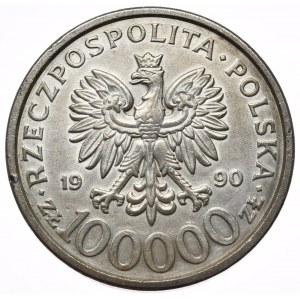 PLN 100,000 1990 Solidarity, Type B