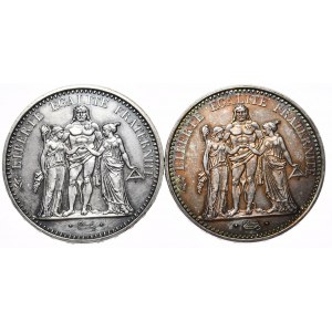 Frankreich, 10 Herkules-Francs 1967 und 1969, Satz von 2.
