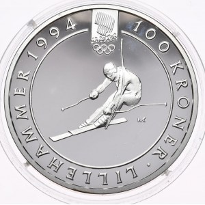 Norwegia, 100 koron 1993, Igrzyska w Lillehammer, narciarstwo