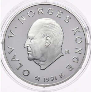 Nórsko, 100 Kroner 1991, Lillehammer Games, rýchlokorčuľovanie