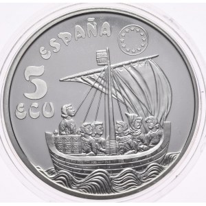 Hiszpania, 5 Ecu, 1996r. 1oz