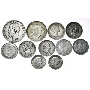 Sada 11 stříbrných mincí Evropa a svět 1848-1960