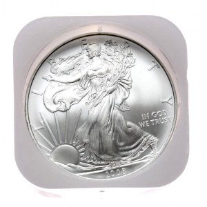 USA, dolar Liberty Silver Eagle 2008, 1 oz, uncja 999 AG, TUBA 20 sztuk
