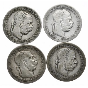 Rakousko, 1 koruna, sada 4 kusů