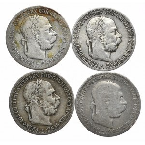Rakúsko, 1 koruna, sada 4 kusov
