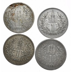 Austria, 1 crown, set of 4 pieces