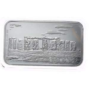 1oz bar. Silver Mint, Stonehenge, cap