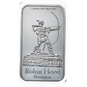 1oz tyčinka. Stříbrná mincovna, Robin Hood, uzávěr