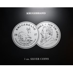 Jihoafrická republika, Krugerrand 2017-2018, 1 oz, 1 unce Ag 999, 18 kusů v originálním pouzdře + 1 oz Ag 999 bar, Austrálie 2018