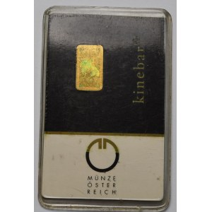 Österreich, Barren 1 g Au 999,9 im Originalblister