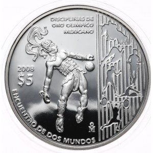 Mexiko, 5 peso, 2008. 1oz, Velmi vzácné