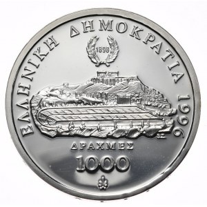 Grécko, 1000 drachiem, 1996. 1oz. (2) Bežiaci
