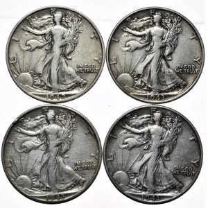 USA, 1/2 dolaru, 4 ks. 1942-1943r.