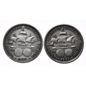 USA, 1/2 dolára, 2 ks. 1892 1893.