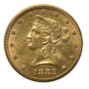 USA, $10 1882, Philadelphia, Freiheitskopf