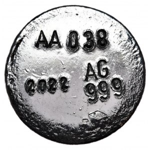 Pan Nacocito button, Ag 999, 2.08 oz