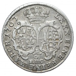 August III, 1/6 thaler 1763 EDC, Leipzig, rare
