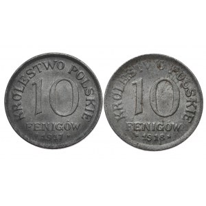 Set of 10 1917 and 1918 fenges