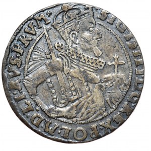 Zygmunt III Waza, ort 1624, PRV.M+, Bydgoszcz, otwarty herb Sas, błąd interpunkcji NEC··NS.V