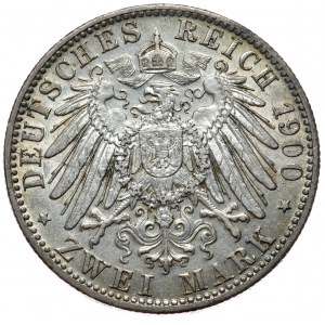 Niemcy, Bawaria, Otto, 2 Marki 1900 D, Monachium