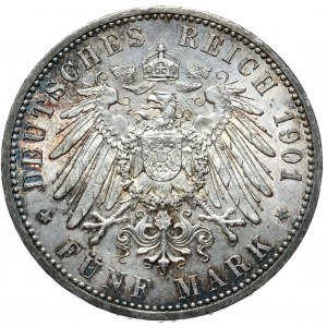 Germany, Prussia, 5 marks 1901 A, Berlin, 300 years of the Kingdom of Prussia