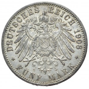 Německo, Prusko, 5 značek 1908 A, Berlín