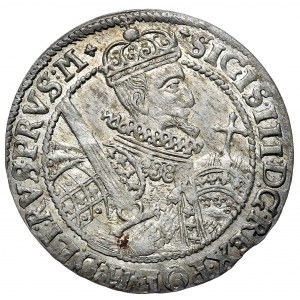 Sigismund III Vasa, ort 1622 Bydgoszcz, PRVS: M+, rarer sash type, stars at base of crown on reverse.