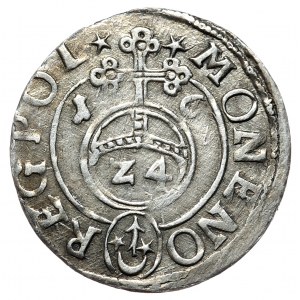 Zygmunt III Waza, półtorak 1616, Bydgoszcz, herb Sas w okręgu