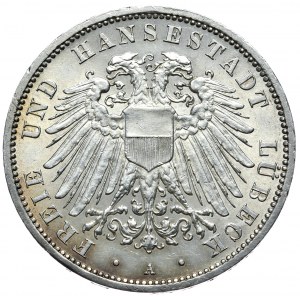 Nemecko, Lübeck 3 známky 1913