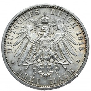 Niemcy, Lubeka 3 marki 1913