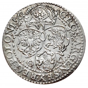 Sigismund III Vasa, sixpence 1596, Malbork