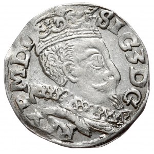 Zygmunt III Waza, trojak 1597, Lublin, skrócona data w drugim wierszu, monogram Reysnera bez obwódki