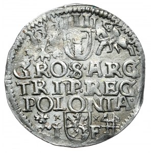 Zygmunt III Waza, trojak/czworak 1595, Wschowa, zakończenia legend M D L x 95 i POLONIA.
