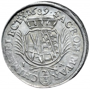 Německo, Sasko, Jan Jiří III., 2/3 tolaru (gulden) 1689 IK, Drážďany