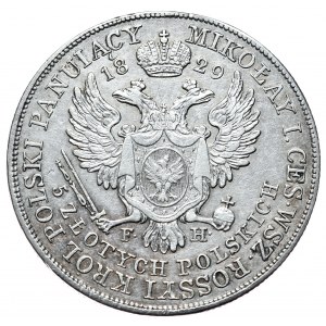 Congress Kingdom, Nicholas I, 5 gold 1829 FH, Warsaw