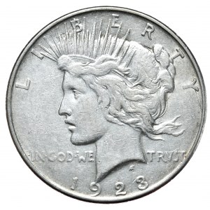 USA, dolar 1923, typ Peace, Denver, rzadsza mennica
